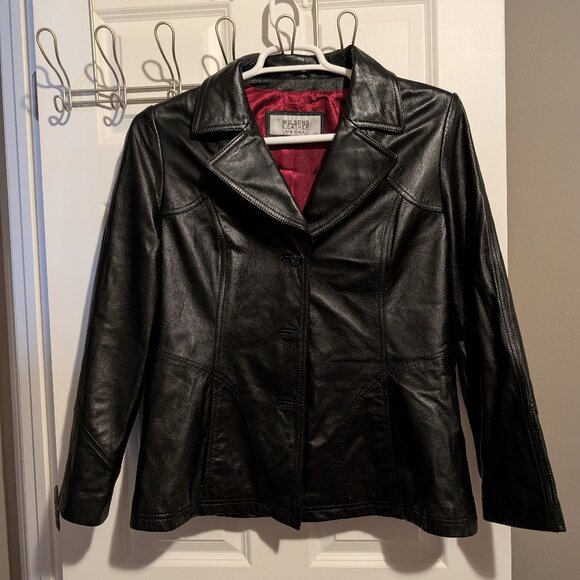 Wilson Jackets & Blazers - Wilson Leather Maxima Women's Large with Red Satin